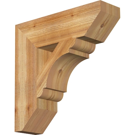 Ekena Millwork Olympic Slat Rough Sawn Bracket, Western Red Cedar, 6"W x 22"D x 22"H BKT06X22X22OLY06RWR